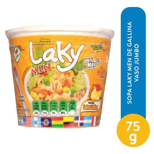 Sopa Laky Men De Gallina Vaso Jumbo - 75 g