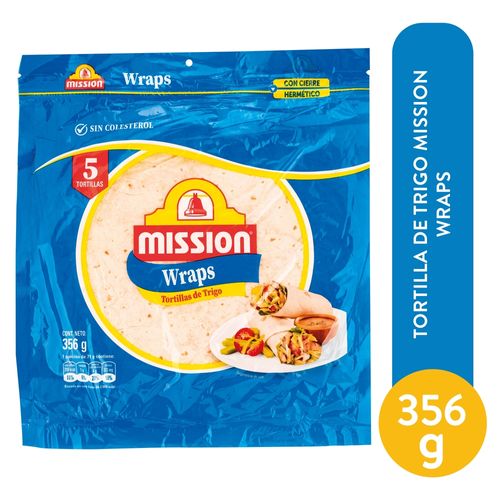 Tortilla Mission de Trigo Wraps 5 Unidades - 356 g