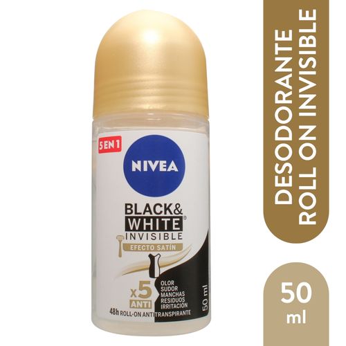 Desodorante Nivea Roll-On Antimanchas Femenino Invisible Efecto Satín - 50 ml