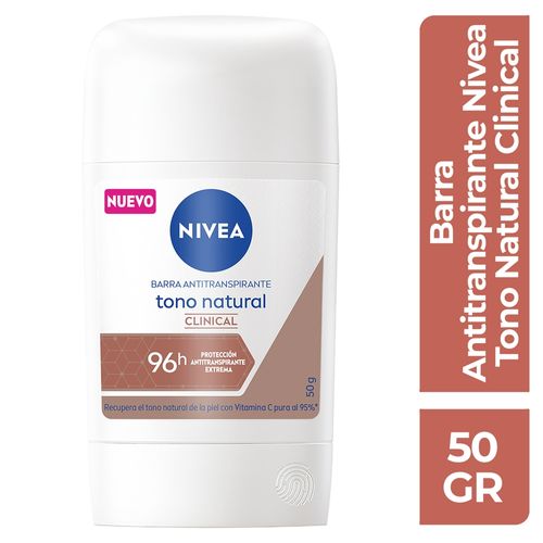 Desodorante Nivea Aclarante Clinical tono Natural Barra - 50 g