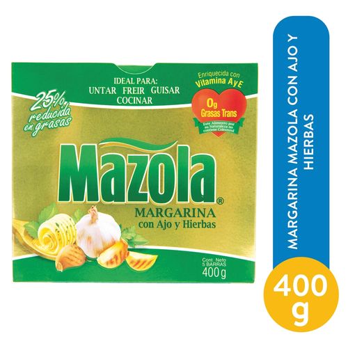 Margarina Mazola Con Ajo Y Hierbas - 400 g