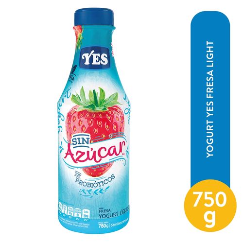 Yogurt Yes sabor fresa light líquido sin azúcar - 750 g