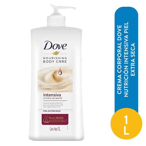 Crema Corporal Dove Nutrición Intensiva, Piel Extra Seca - 1Lt