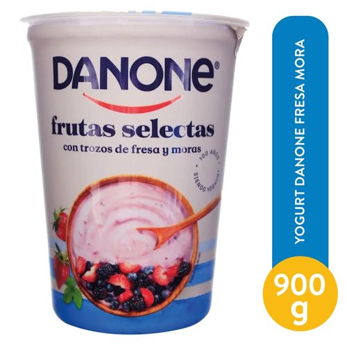 Yogurt Danone sabor fresa y moras cremoso y delicioso - 900 g