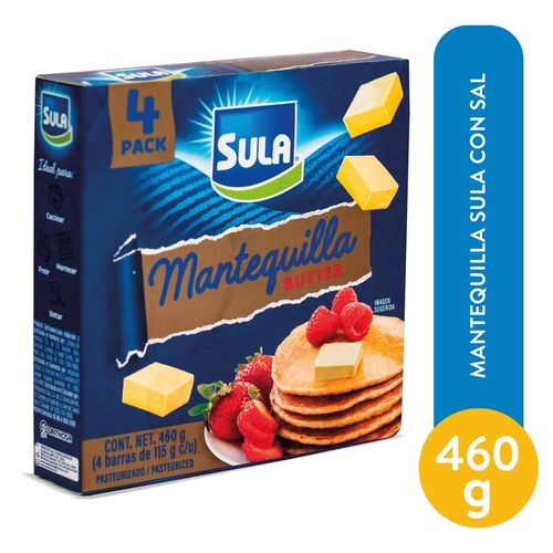 Mantequilla Amarilla Sula Con Sal 4 Unidades - 460 g