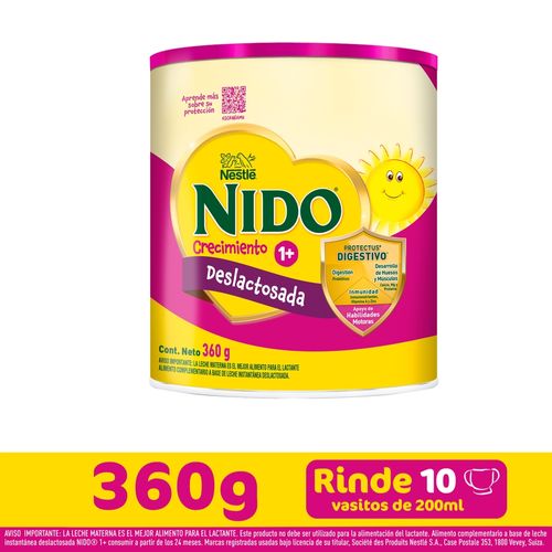 Alimento para niños Nido® 1+, Deslactosada Lata -360 g