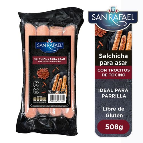 Salchicha San Rafael para asar trocitos de tocino -508 g