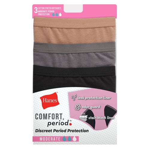 P3 Boyshort Periodo Hanes Dama Surtido 6