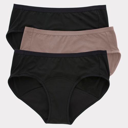 Hípster Hanes, de Periodo para mujer, flujo Moderado, 3 pack surtido -Talla 7