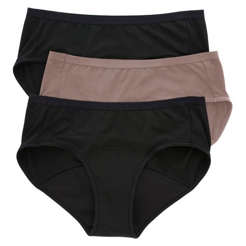 Hípster Hanes, de Periodo para mujer, flujo Moderado, 3 pack surtido -Talla 8