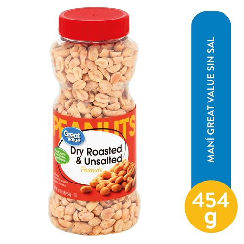 Maní Great Value sin sal - 454 g