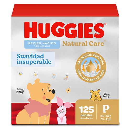 Pañales Huggies Natural Care Etapa 1/P, 3.5 A 6kg - 125Uds