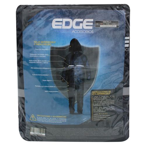 Conjunto Impermeable Talla L Negro Edge