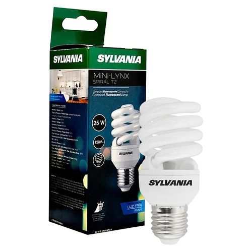 Bombillo ahorrador Sylvania, 25W Luz blanca rosca E27 -Und
