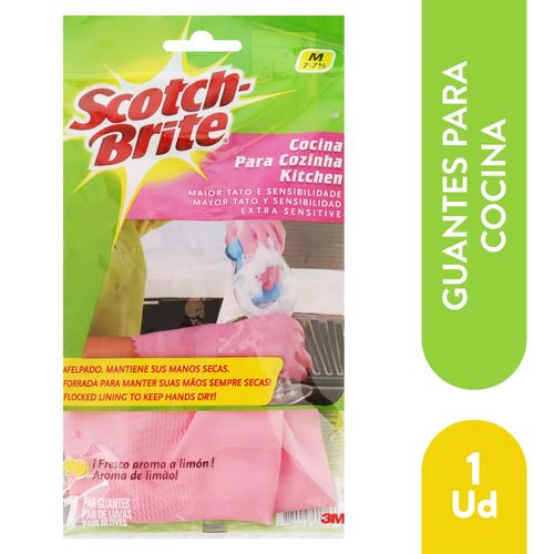Guantes Scotch Brite Rosa Cocina - 2Uds