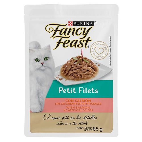 Alimento Húmedo Gato Purina Fancy Feast Petit Filets Salmón -85 g