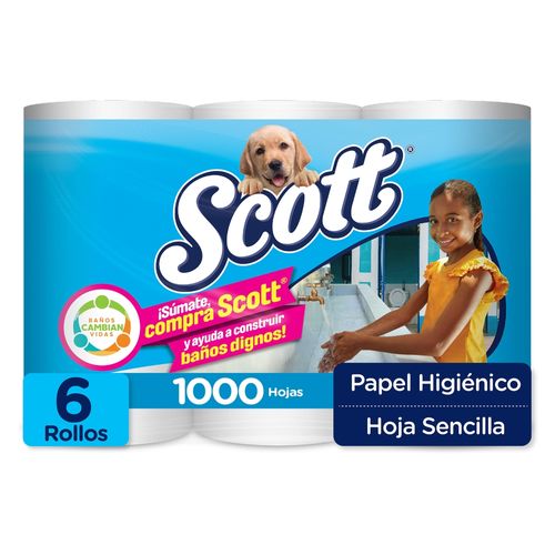 Papel Higiénico Scott 1000 Hojas - 6 Rollos