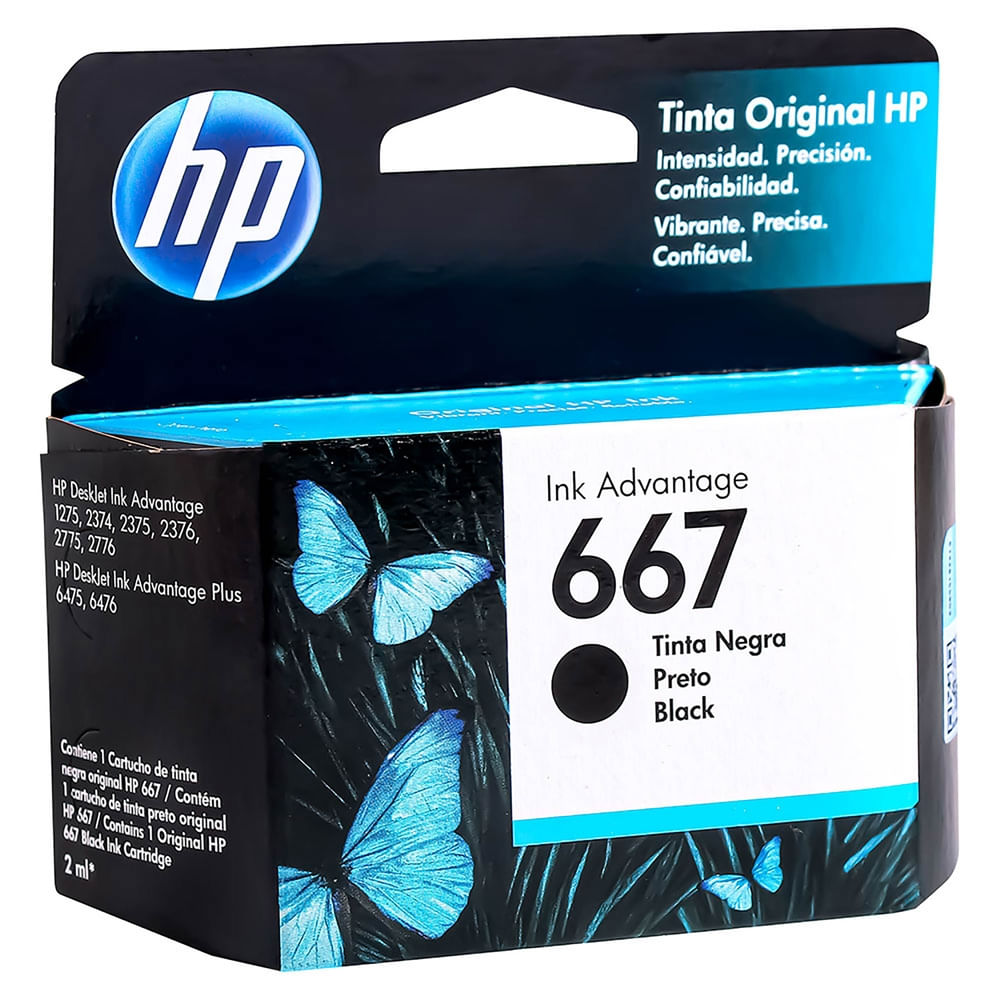Cartucho De Tinta Hp 667 Negro. - Maxi Despensa | Salvador