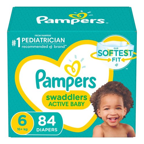 Pañales Pampers Swaddlers Talla 6, 16kg - 84Uds