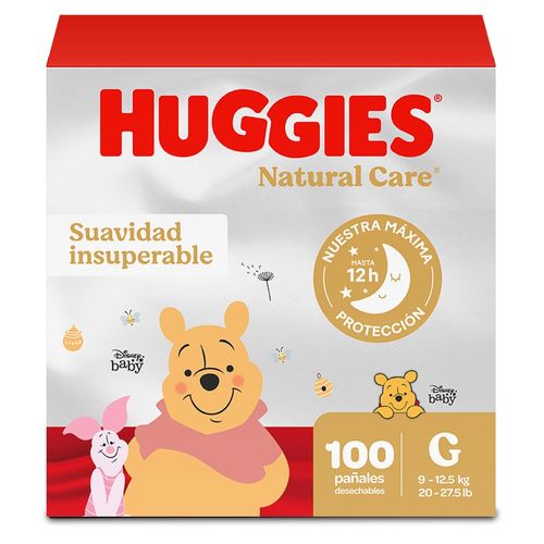 Pañales Huggies Natural Care Etapa 3/G, 9 A 12.5kg - 100Uds