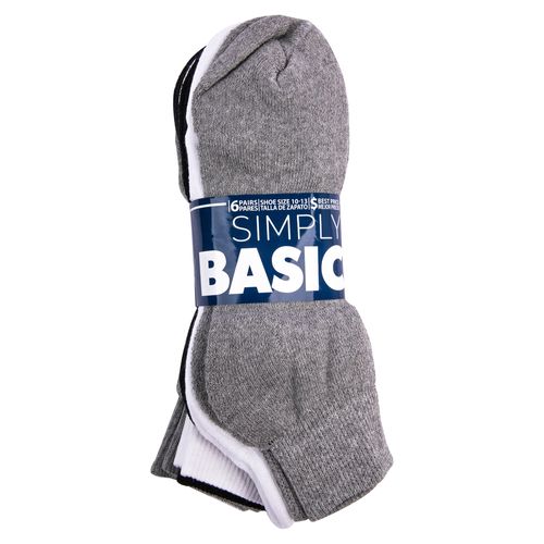 Calcetín Simply Basic Deportivo Para Caballero 6 Pack , Tricolor - Talla Única