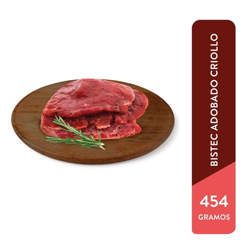 Bistec de Res Adobado Criollo, Precio Indicado Por Libra (454 g)