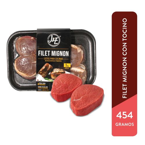 Filet Mignon JyE Con Tocino Bandeja - 1Lb