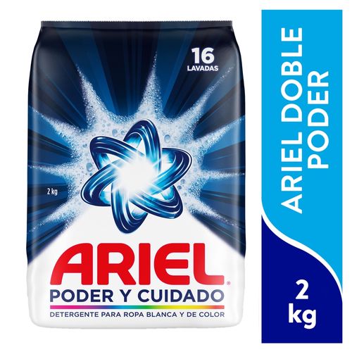 Detergente En Polvo Ariel Poder Y Cuidado, Para Ropa Blanca Y De Color - 2kg