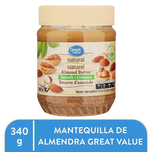 Great Value Natural Smooth Almond Butter 340 g