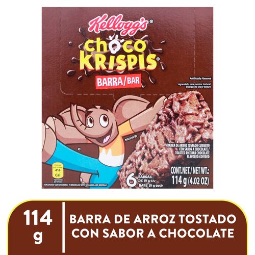 Barras Kellogg's® Choco Krispis® Sabor A Chocolate, Arroz Tostado Con Sabor A Chocolate (6 Barras) - 114g