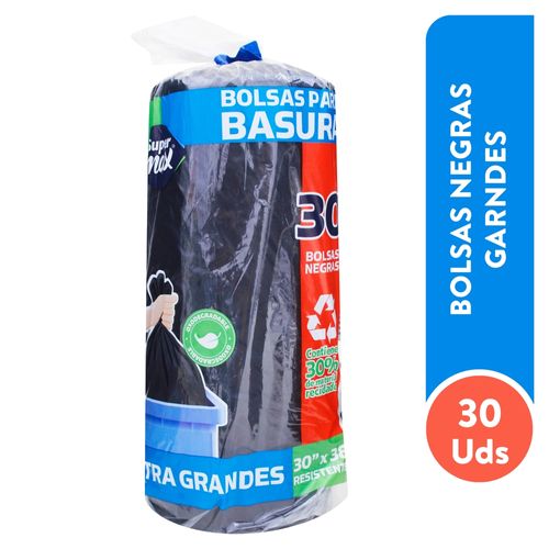 Bolsa Para Basura Supermax Color Negra Tamaño Xg - 30unidades