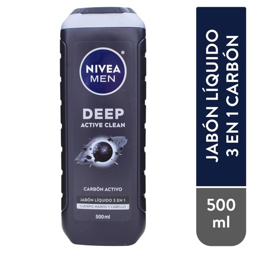 Jabón líquido Nivea men shower deep active - 500 ml