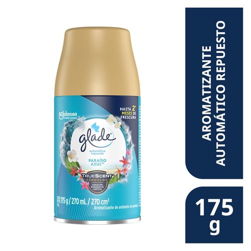 Aromatizante Glade Automático En Aerosol Paraíso Azul Repuesto - 175 g