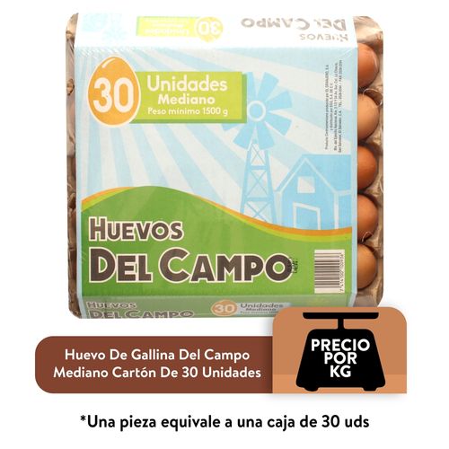 Huevo Mediano Marron Del Campo 30 U