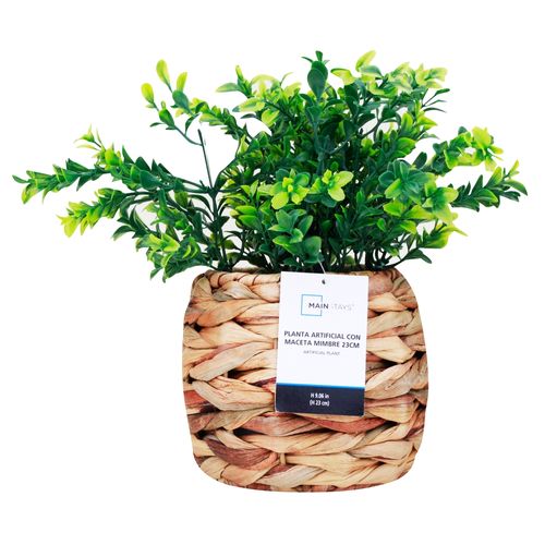 Mainstays Planta Artificial Maceta Mimbre 23 cm
