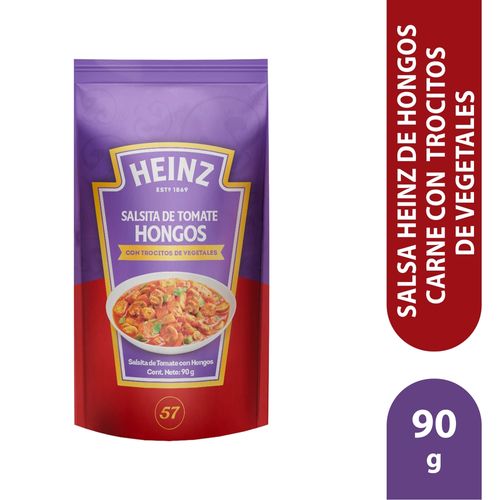 Salsa Heinz de Hongos Carne con Trocitos de Vegetales - 90 g