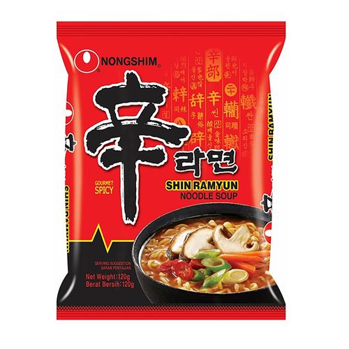 Sopa De Fideos Nongshim Shin Ramyun Res Y Champiñoñes Picantes - 120 g