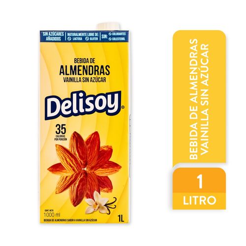 Bebida Delisoy, Almendra Vainilla Sin Azúcar - 1000 ml