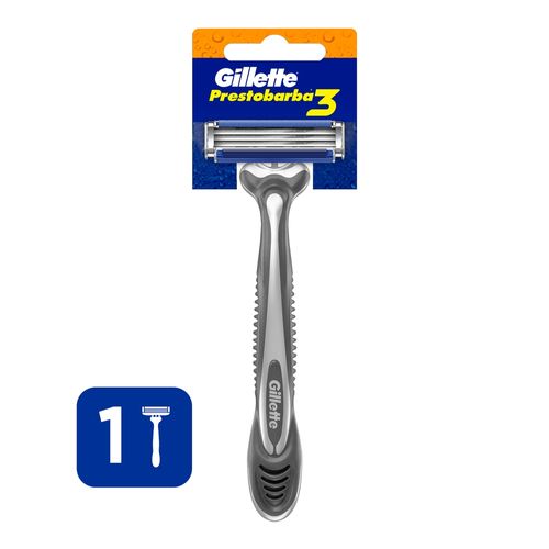 Rasuradora Gillette Prestobarba3 con 3 Hojas, Afeitada al Ras, 1 Ud