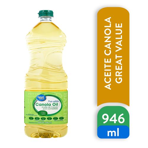 Aceite Great Value Canola Puro - 946 ml