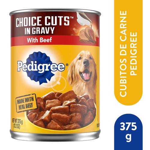 Alimento Humedo Pedigree Carne En Trozos. En Lata - 12x375 g