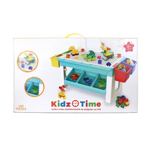 Banca Kidz Time para construir con bloques -109 pzas