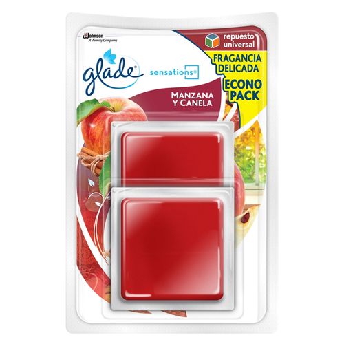 Aromatizante en gel Glade Sensations Manzana y Canela repuestos 2 piezas de 8g c/u