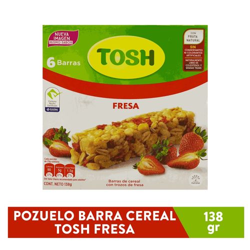 Barra Tosh De Cereal Con Trozos Fresa - 138 g