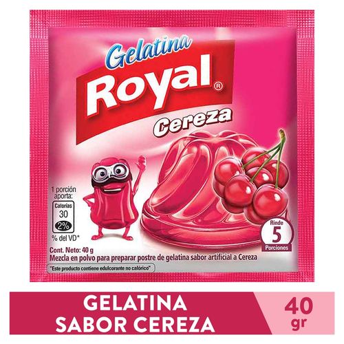 Gelatina En Polvo Royal Sabor Cereza Sobre - 40 g