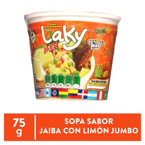 Sopa Laky Men De Jaiba Limon Vaso Jumbo - 75 g