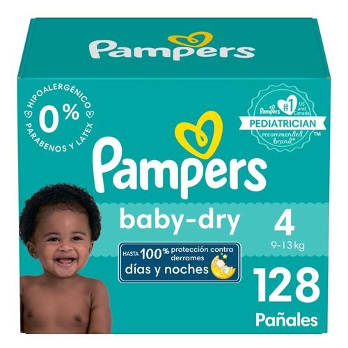 Pañales Pampers Baby Dry Talla 4 - 128 uds