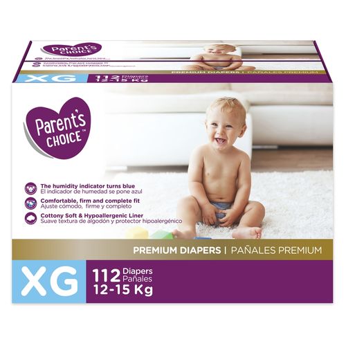 Pañal Parents Choice, Premium XG -112 uds