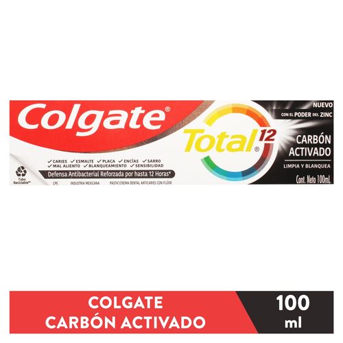 Crema Colgate Total 12 Carbon 100 ml