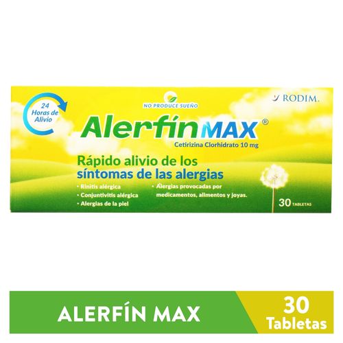 Alerfin Max 10Mg 30 Tabletas